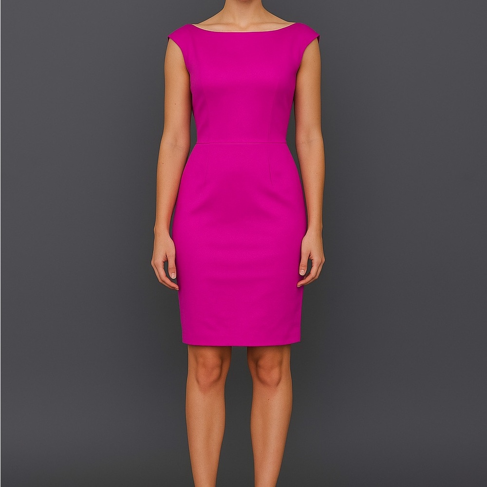 Teri Jon Ricky Freeman Pink Wool Dress Size 8